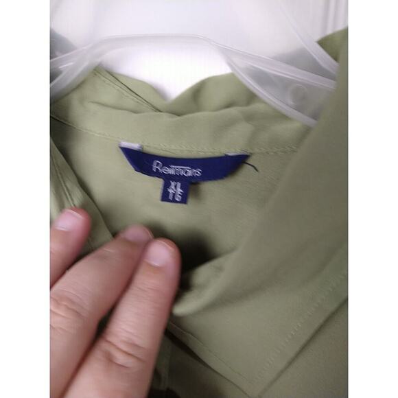Reitmans Woman XL Blouse Green Long Button Sleeve Collared Button Shirt - Picture 2 of 8